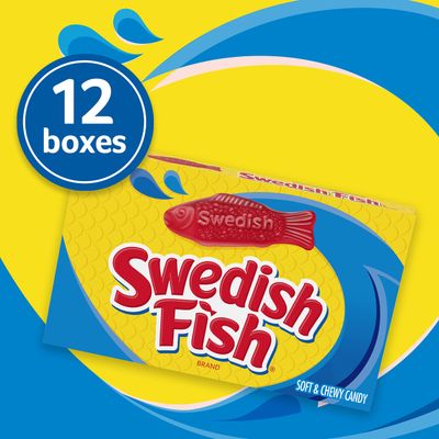 SWEDISH FISH Soft &amp; Chewy Candy, Bulk Candy, 12 - 3.1 oz Boxes