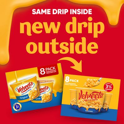 Velveeta Shells &amp; Cheese Original Microwaveable Shell Pasta &amp; Cheese Sauce, 8 ct Box, 2.39 oz Cups