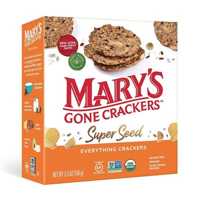 Mary&#39;s Gone Crackers Super Seed Crackers, Organic Plant Based Protein, Gluten Free, Everything, 5.5 Ounce (Pack of 1)