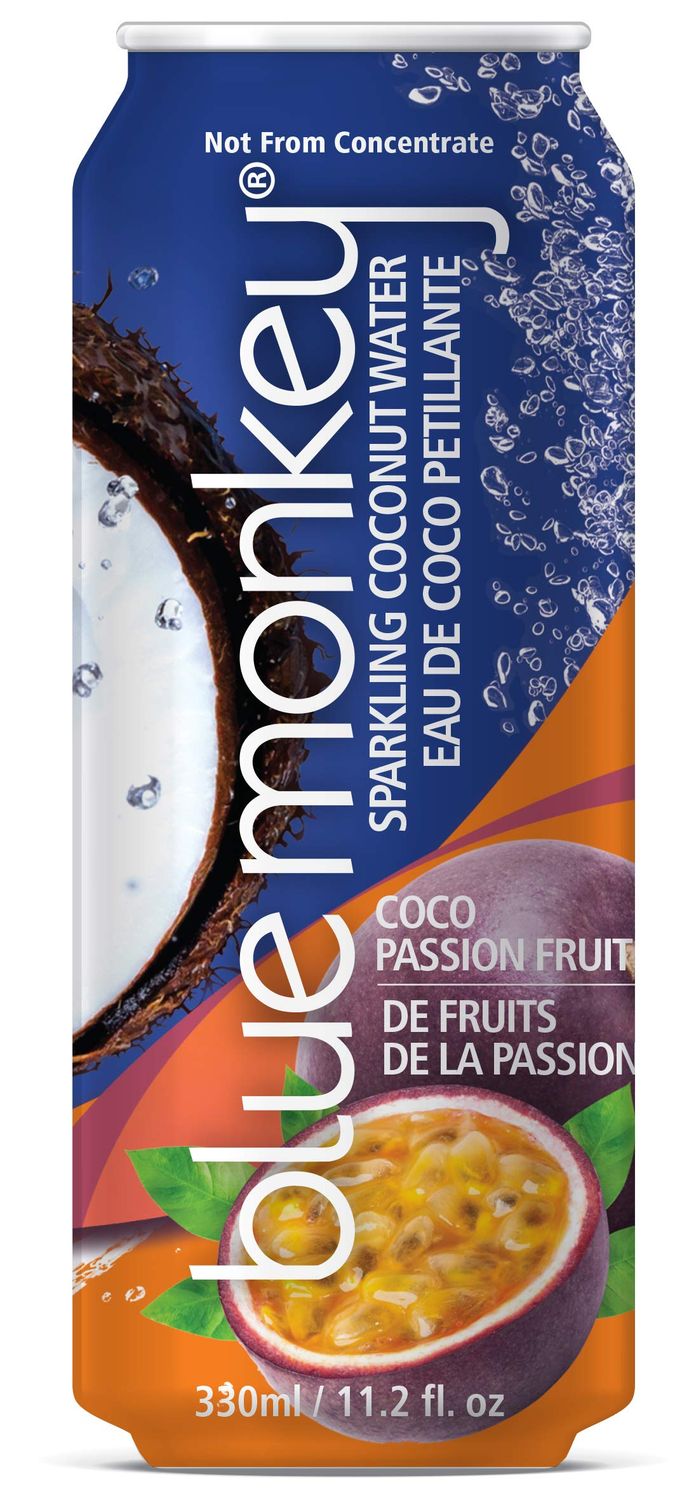 Blue Monkey Sparkling Coco Water Passion Fruit (Pack of 12)