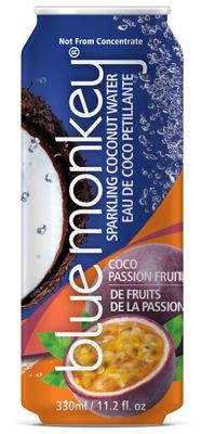 Blue Monkey Sparkling Coco Water Passion Fruit (Pack of 12)