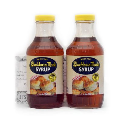 Blackburn-Made Syrup, 16oz, Made with Cane Syrup, (Pack of 2) Bundled with a JFS Recipe Card