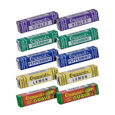 Chowards Mints Variety Pack of 10 - Violet, Spearmint, Peppermint, Guava and Lemon