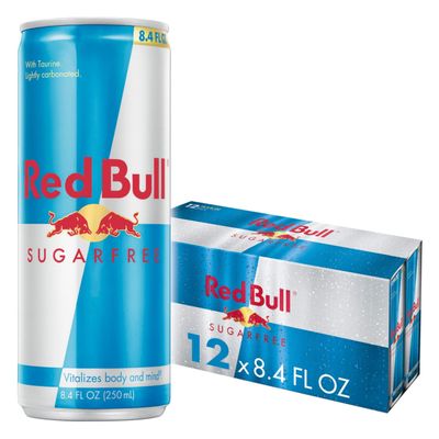 Red Bull Sugar Free Energy Drink with 80mg Caffeine plus Taurine &amp; B Vitamins, 8.4 Fl Oz, Pack of 12 Cans