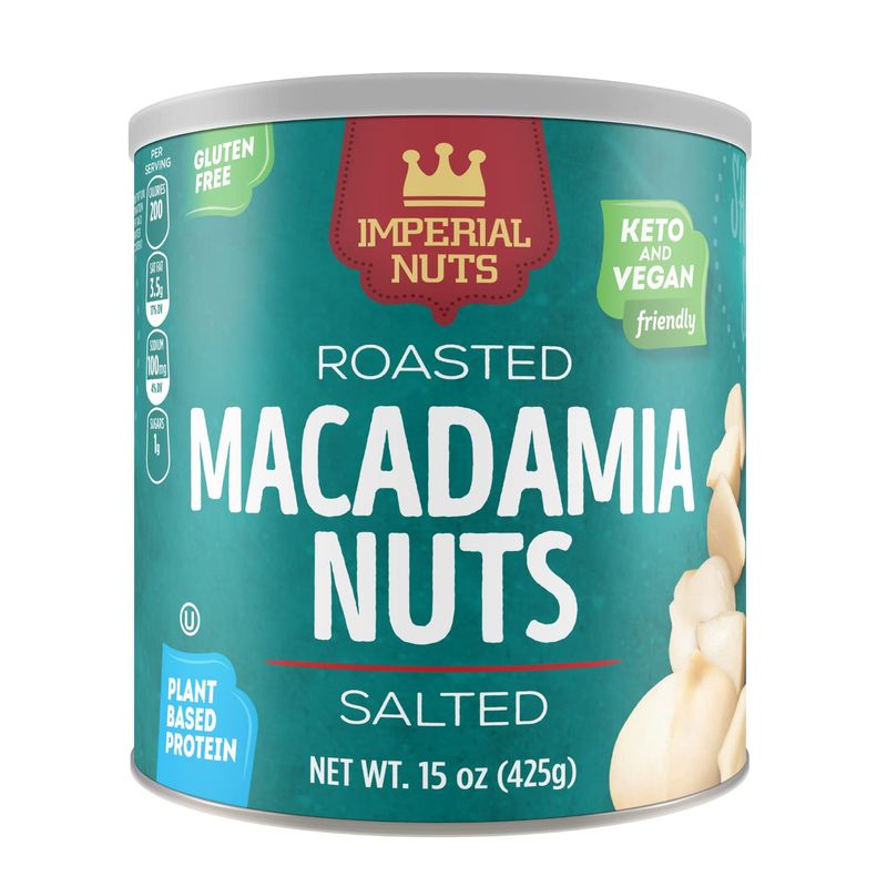 Imperial Nuts - Oil Roasted Macadamia Nuts | Gluten Free, Vegan and Keto Friendly Food | Plant Based Protein, Delicious Buttery Taste | Kosher (Oil Roasted Salted Macadamia)