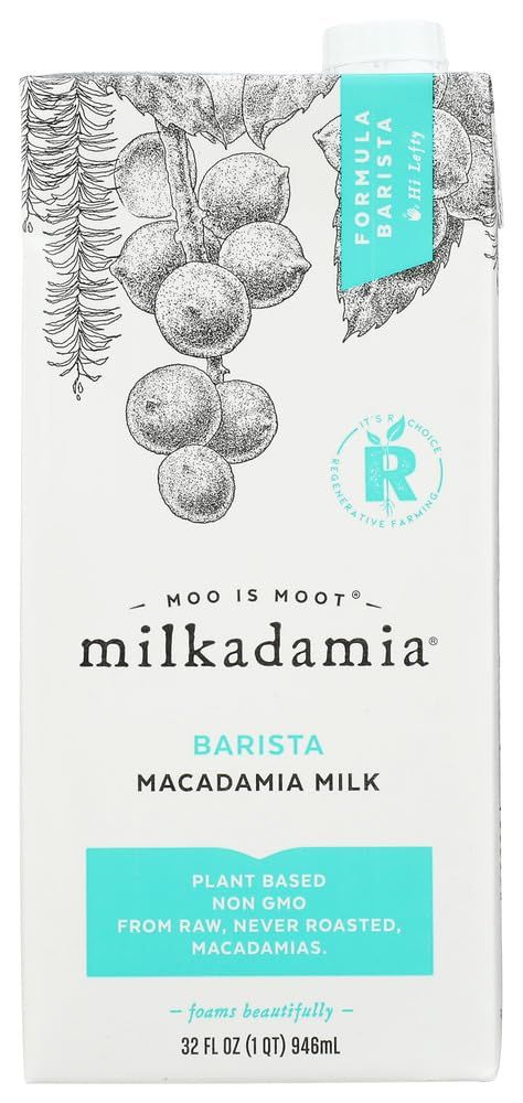 milkadamia Macadamia Milk, Latte Da Barista Blend - 32 Oz, 2 Count