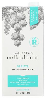 milkadamia Macadamia Milk, Latte Da Barista Blend - 32 Oz, 2 Count
