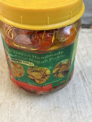 Authentic Nepali Akabare Khursani Gravy Spicy Red Cherry Pickle - Chiltepin Peppers/Chile Chiltepe/Chili Piquin Super Spicy Akabare Khursani Achar Pickles