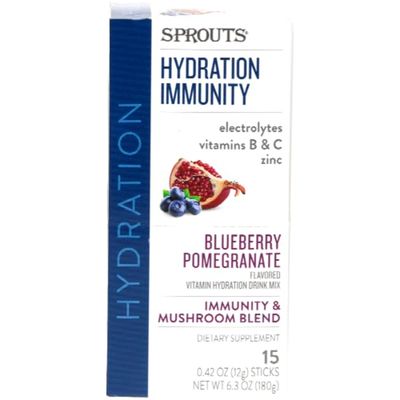 Sprouts Blueberry Pomegranate Hydration Drink Mix, 6.3 oz (15 Packet Box)