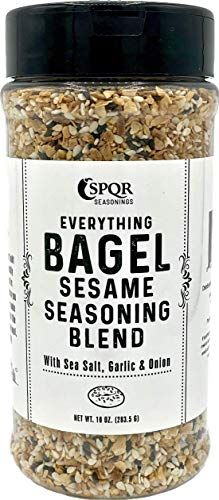 Everything Bagel Seasoning Blend Original XL 10 Ounce Jar. Delicious Blend of Sea Salt and Spices Dried Minced Garlic &amp; Onion Flakes. Bagel Allspice, Sesame Seasoning Spice Shakera