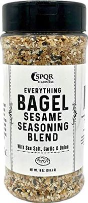 Everything Bagel Seasoning Blend Original XL 10 Ounce Jar. Delicious Blend of Sea Salt and Spices Dried Minced Garlic &amp; Onion Flakes. Bagel Allspice, Sesame Seasoning Spice Shakera