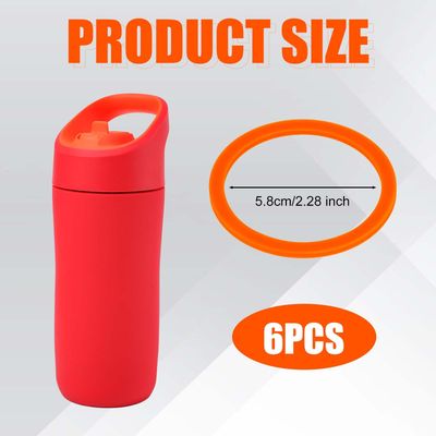6pcs Gasket Replacements for Gatorade Kids' Bottle 12oz, Silicone Lid Seal Rings, Plastic Tumbler Cup Gasket Reusable Accessories Parts for Gatorade Kids Rookie Metal Water Bottle 12oz (Orange)