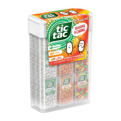 Tic Tac Mega Box, 27 Count, Variety Mints, Freshmint, Orange And Fruit Adventure, On-the-Go Refreshment, Stocking Stuffers, 17.14 oz