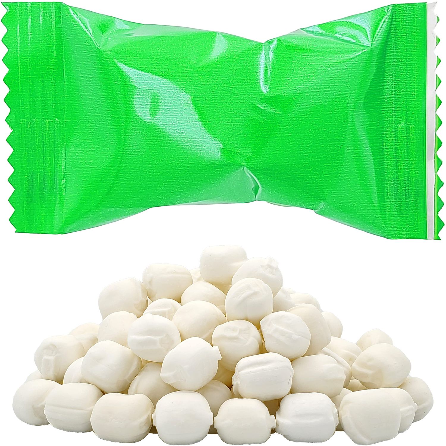 Green Buttermints, Mint Candies, After Dinner Mints, Butter Mint Candy, Kosher Certified, Fat-Free, Individually Wrapped (110 Pieces)