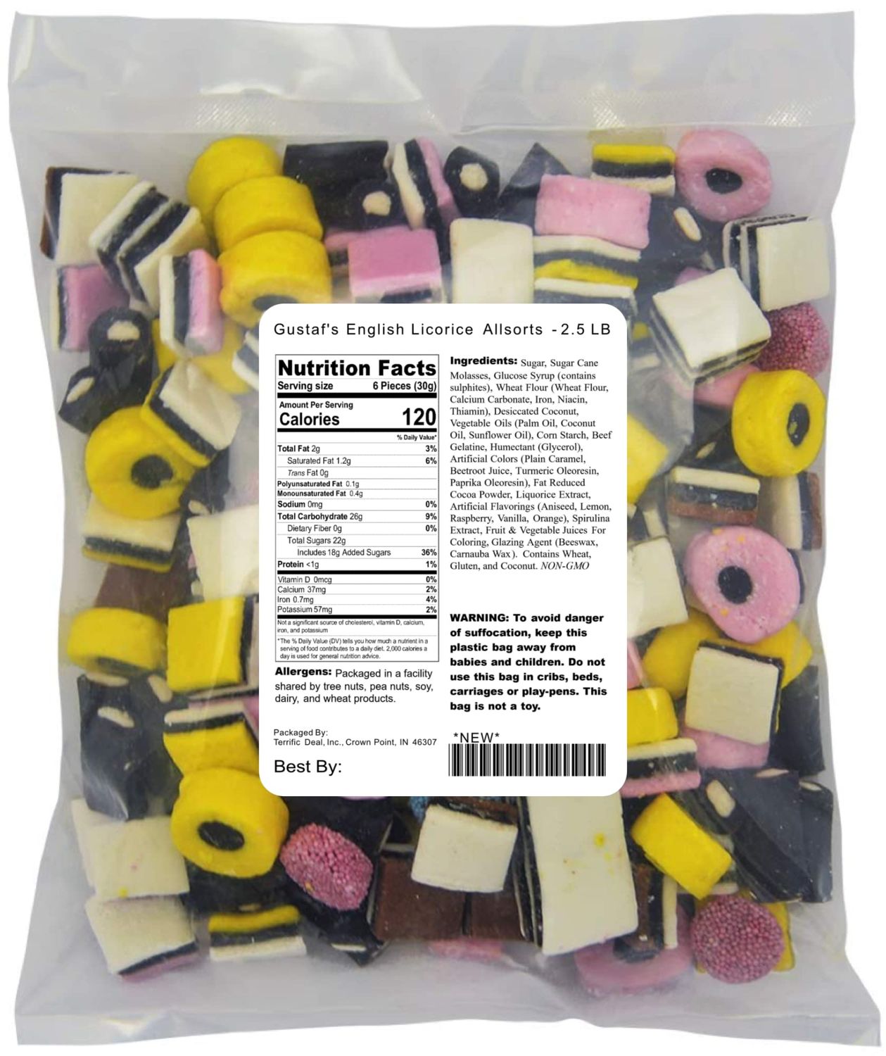 Gustaf&#39;s English Licorice Allsorts - 2.5 LB