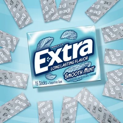 Extra Smooth Mint Sugarfree Gum 15 Count (Pack of 10)