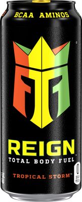 REIGN Total Body Fuel, Tropical Storm, Fitness &amp; Performance Drink, 16 Fl Oz (Pack of 12)