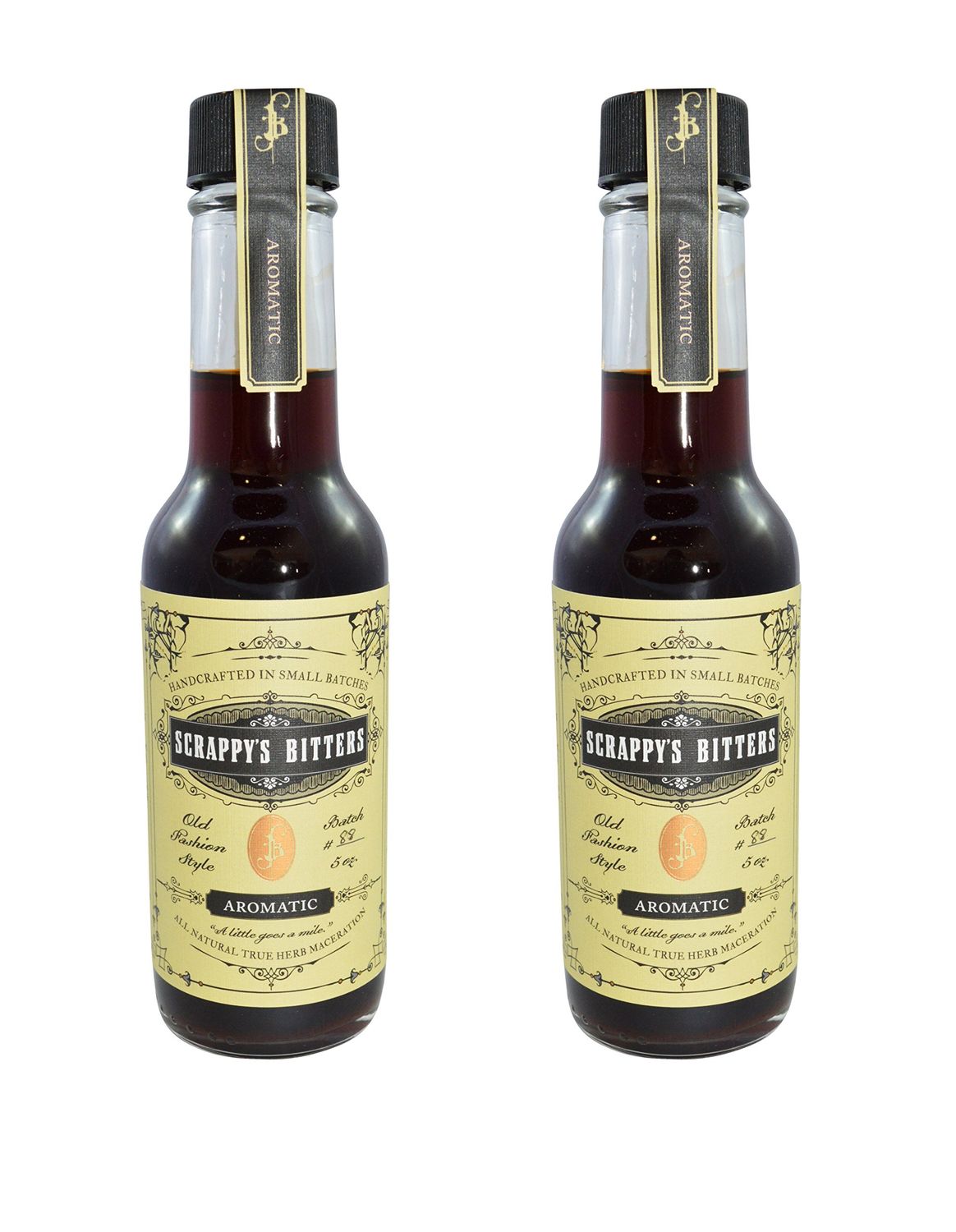 Scrappy&#39;s Bitters - Aromatic, 5 oz - Organic Ingredients, Finest Herbs &amp; Zests, No Extracts, Artificial Flavors, Chemicals or Dyes. Made in the USA! (Pack of 2)