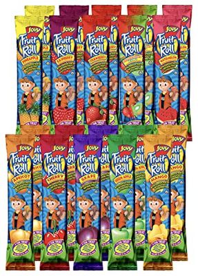 JOVY FRUIT ROLL Variety Pack 10 Flavors - Healthy Snack Made with Natural Fruit, Fat Free, Gluten Free, Enriched with Vitamin C |20 Count, 0.75 oz each