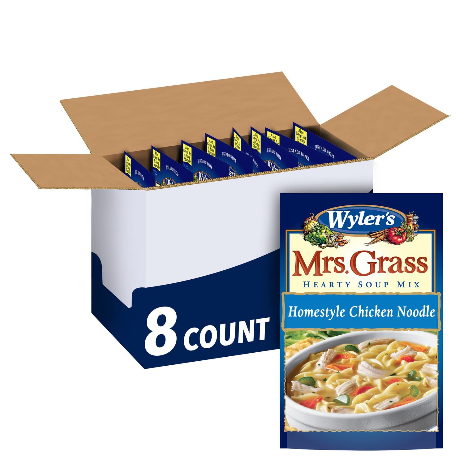 Mrs. Grass Homestyle Chicken Noodle Hearty Soup Mix (5.93 Ounce, Pack of 8)