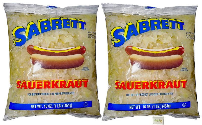 Sabrett Pushcart Style Sauerkraut Topping - 16 oz. Pack of 2
