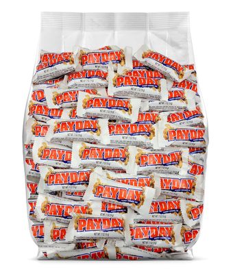 PayDay Fun Size Candy Bars - 40 Individually Wrapped Candy Bars - Bulk PayDay Peanut &amp; Caramel Candy - Bulk Candy Perfect for Parties and Office Snacks - Bulk Candy Bag - 40 Pieces