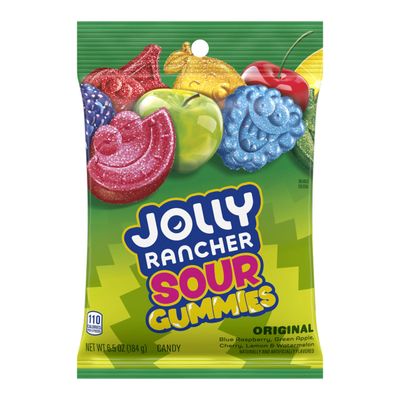 JOLLY RANCHER Sour Gummies Assorted Fruit Flavored Candy Bag, 6.5 oz