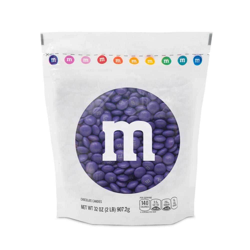 M&amp;M&#39;S Purple Milk Chocolate Candy, 2lbs Bulk for Parties, Gifts, Desserts, DIY Decorations