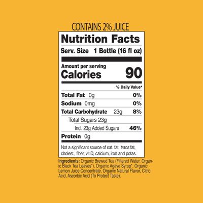 Just Ice Tea Organic Iced Tea, 16 Fl Oz Glass Bottles (Half Tea &amp; Half Lemonade, Pack of 12)