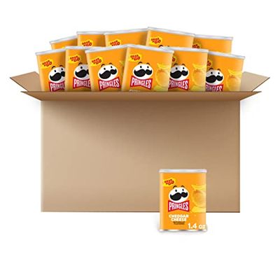 Pringles, Crisps, Lunch Snacks, Office and Kids Snacks, Grab N&#39; Go, Cheddar Cheese (12 Cans)