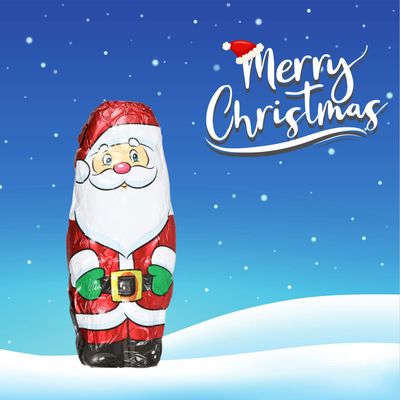 Santa Claus Milk Chocolate Treats, Individually Wrapped Christmas Stocking Stuffers and Gifts, Pack of 3, 4 Ounces Each (Santa)