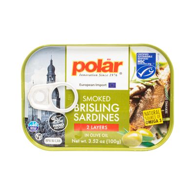 MW Polar Brisling Sardines, Smoked in Olive Oil, 3.52 Ounce (Pack of 12)