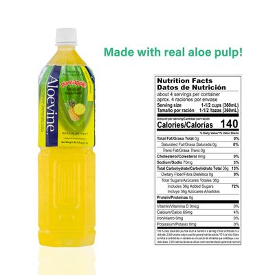 ALOEVINE Aloe Vera Drink 50.7 oz. 6 Pack (Pineapple)