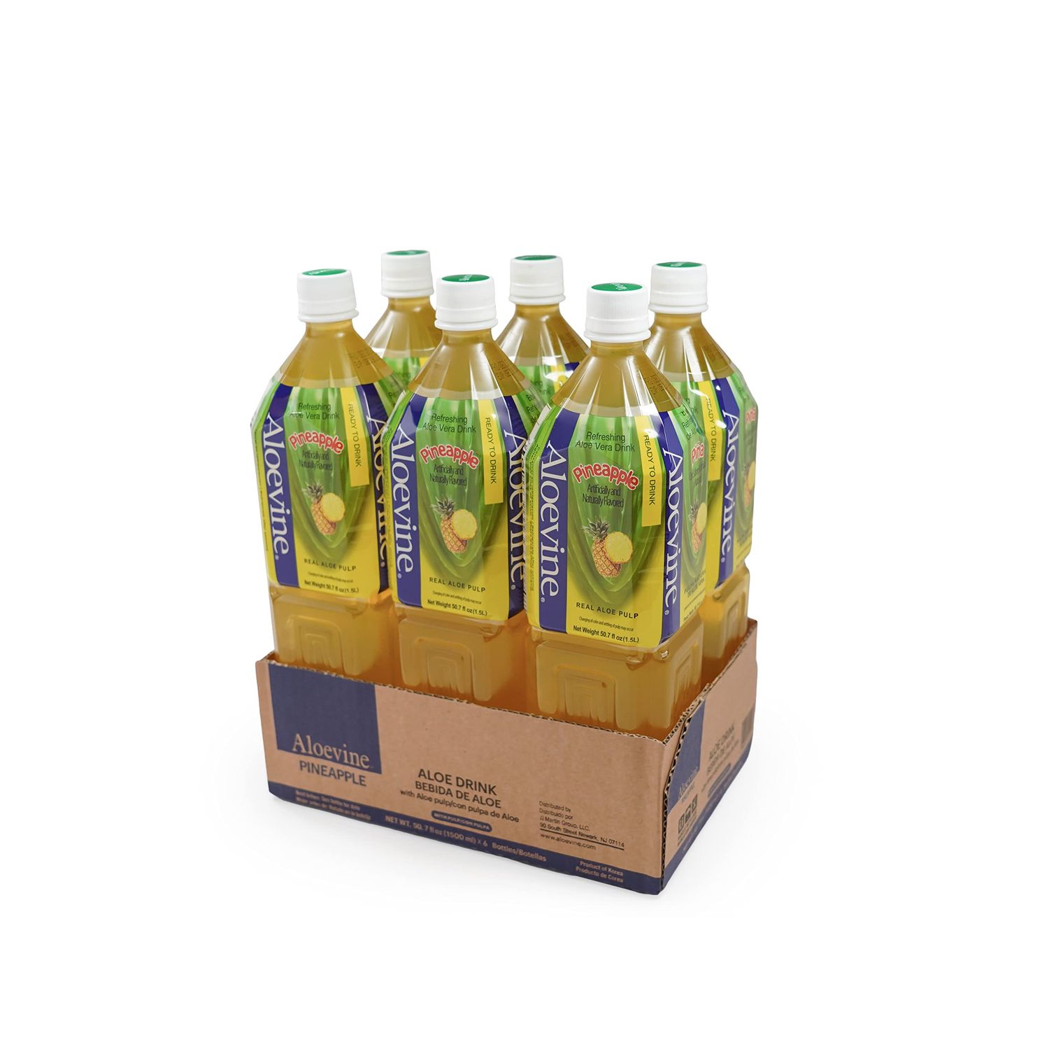 ALOEVINE Aloe Vera Drink 50.7 oz. 6 Pack (Pineapple)