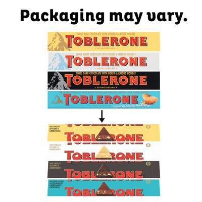 Toblerone Milk Chocolate Bar with Honey and Almond Nougat, 20 - 3.52 oz Bars
