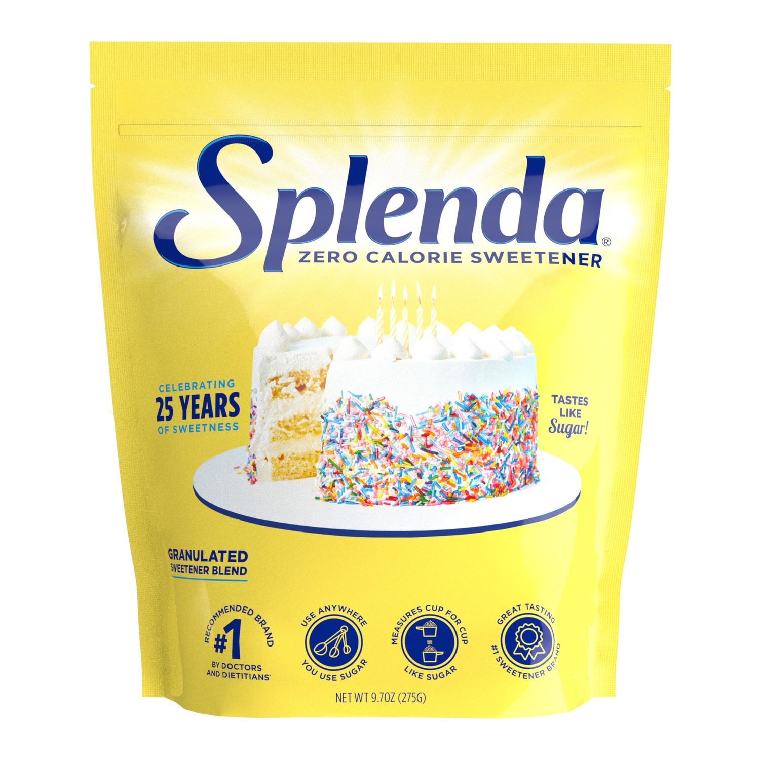 SPLENDA Zero Calorie Sweetener, Granulated Sugar Substitute, 9.7 Oz