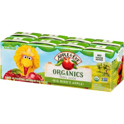 Apple &amp; Eve Sesame Street Organics, Big Bird&#39;s Apple Juice, 4.23 Fluid oz, 40 count