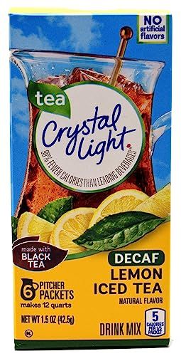 Crystal Light Decaf Lemon Iced Tea Natural Flavor Drink Mix, 12-Quart Canister