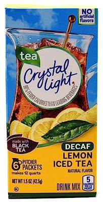 Crystal Light Decaf Lemon Iced Tea Natural Flavor Drink Mix, 12-Quart Canister