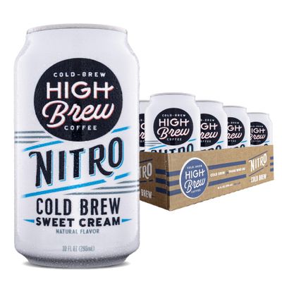 High Brew Coffee, Nitro Sweet Cream, Cold Brew Coffee, 10 FL Oz, Ready-To-Drink (Pack of 12)