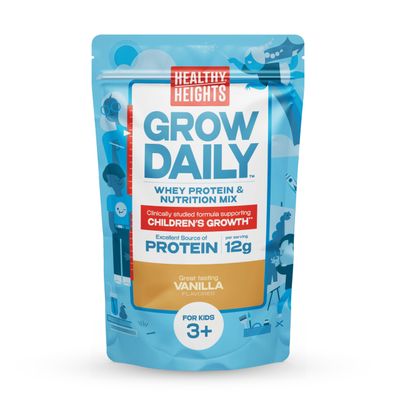 Healthy Heights Grow Daily Kids Protein Drink Mix (Vanilla) - High Protein Shake for Kids 3+