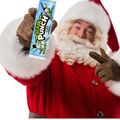 Needzo Arctic and Santa Straws Sour Candy, Assorted Flavored Blue, Green, Red and Purple Winter Themed Assorted Fruit Flavored Candies for Christmas Candy Dish, Pack of 2