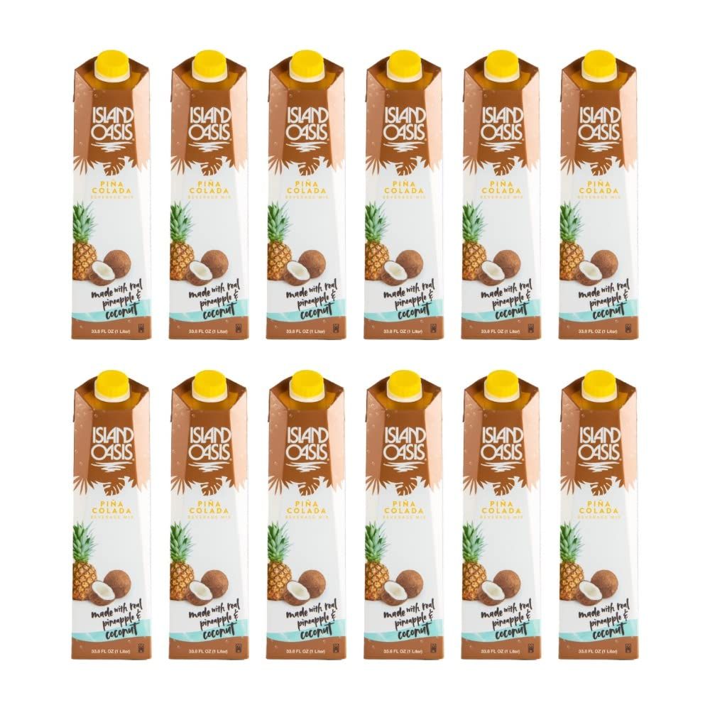 Island Oasis Pina Colada Fruit Puree Beverage Mix, 33.9 Fluid Ounce (Pack of 12)