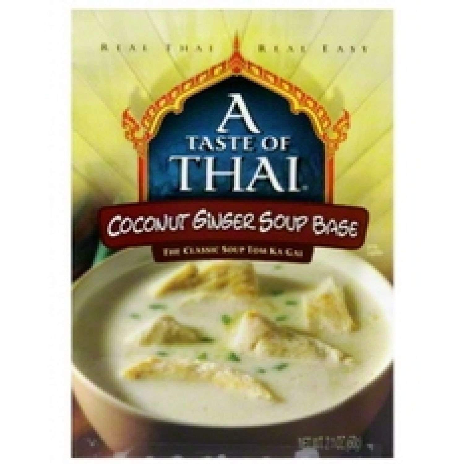 A Taste of Thai Coconut Ginger Soup Base - 2oz Pack of 6 Ready-to-Use Mix | Flavored with Classic Thai Spices | Use as Rub Marinade or Dip | Non-GMO | Gluten-Free