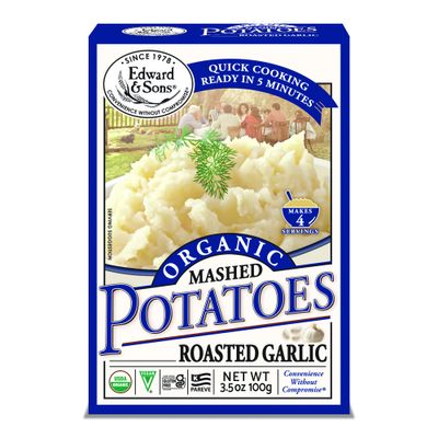 Edward &amp; Sons Organic Roasted Garlic Mashed Potatoes - Instant Mashed Potatoes, Instant Potatoes, Organic Potato Flakes, Vegan - 3.5 Oz (Pack of 6)