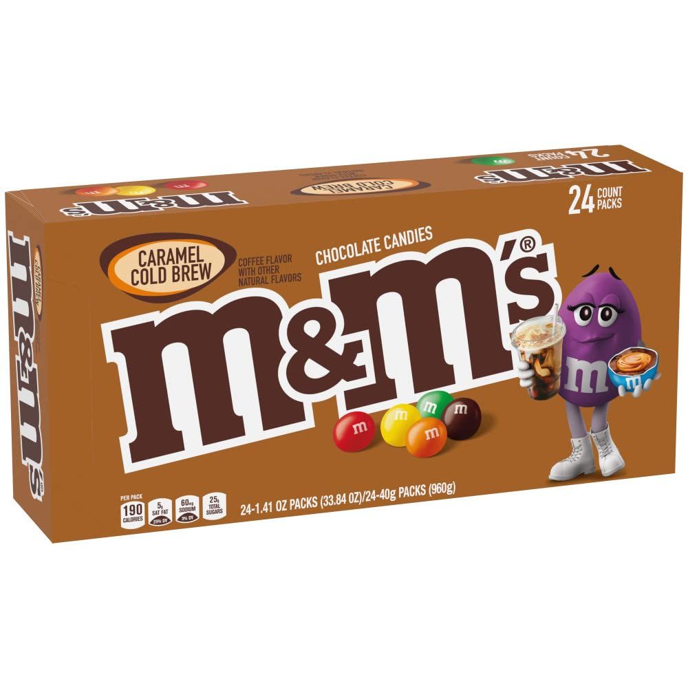 M&amp;M&#39;S Caramel Cold Brew Chocolate Candy, 33.82 Oz, 24 Ct Bulk Box