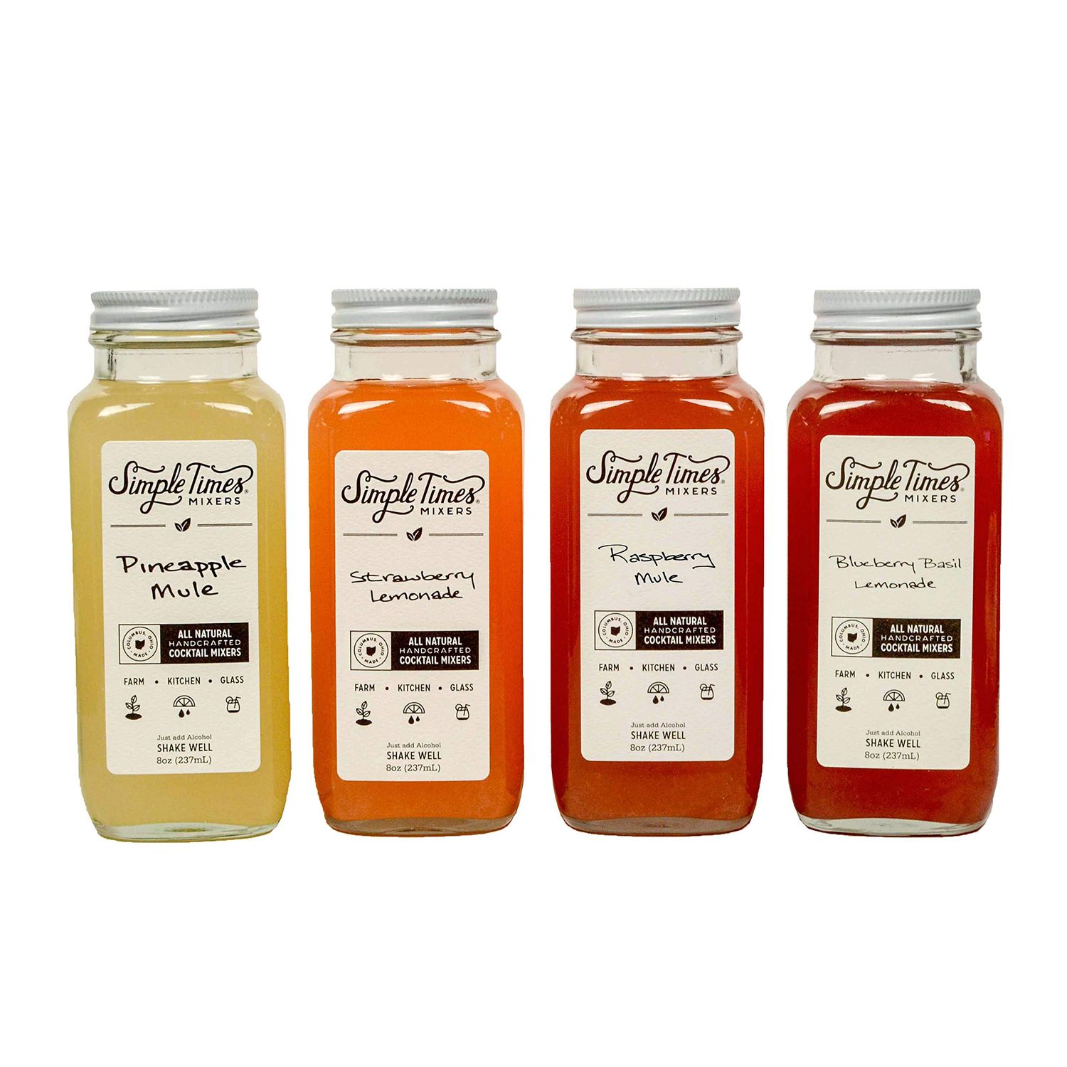 Simple Times Mixers: Classics 4-Pack (4x 8oz)Real Ingredient Cocktail MixersJust Add Alcohol