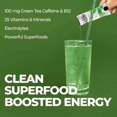 Pureboost Superfoods Clean Energy Booster, Refreshing Energy Drink Mix with Apple Cider Vinegar, 7 Organic Red or Green Superfoods. Sugar-Free Energy. No Sucralose (Combo Pack, 30 Count)