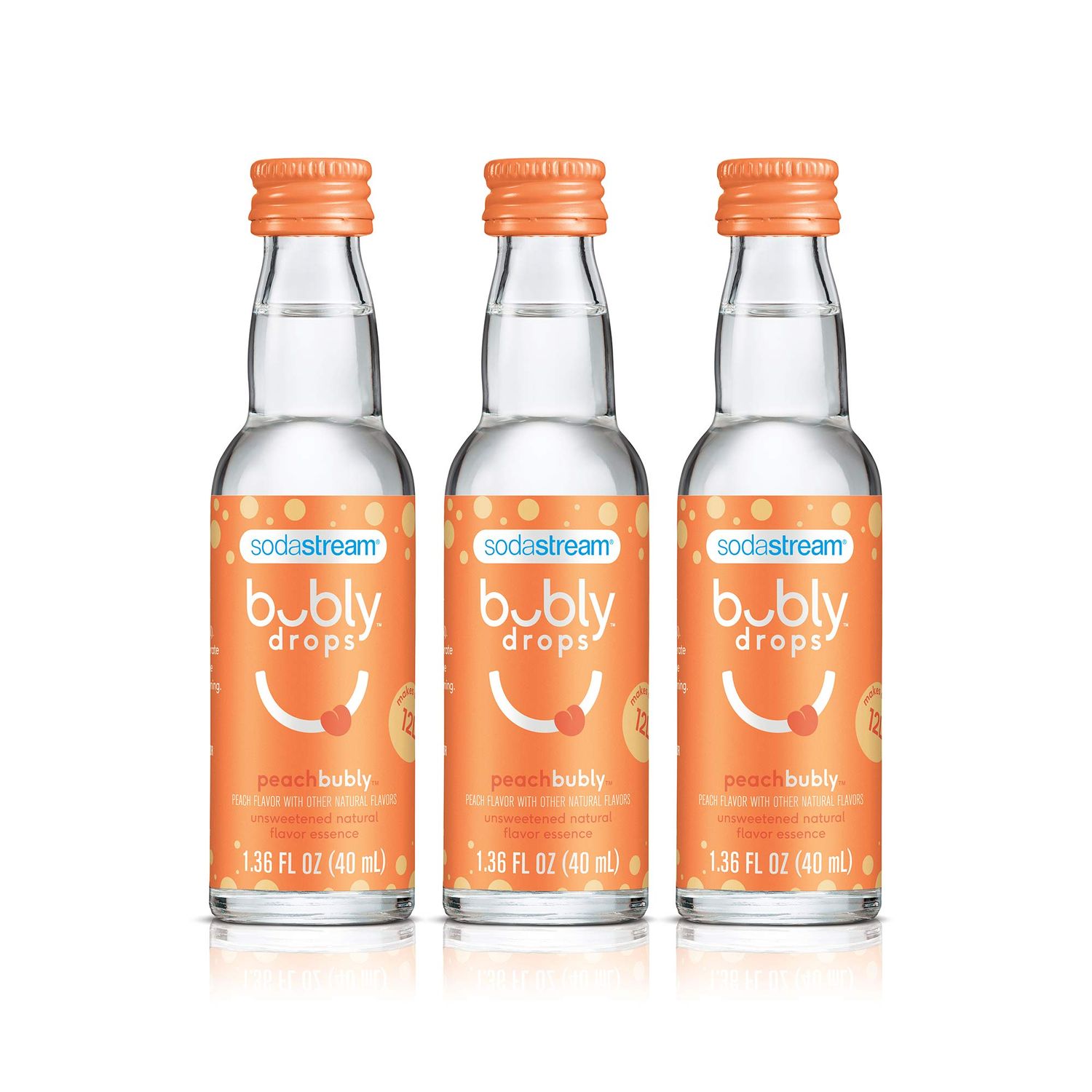 SodaStream bubly Drops, Peach, 1.36 Fl Oz (Pack of 3)