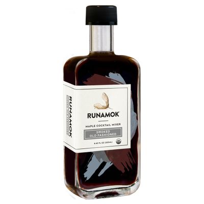 Runamok Organic Smoked Maple Old Fashioned Cocktail Syrup | Non-Alcoholic Maple-based Cocktail Mixers | Perfect Smoky Old Fashioned | 8.45 Fl Oz (250mL)